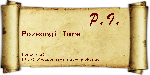 Pozsonyi Imre névjegykártya