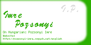 imre pozsonyi business card